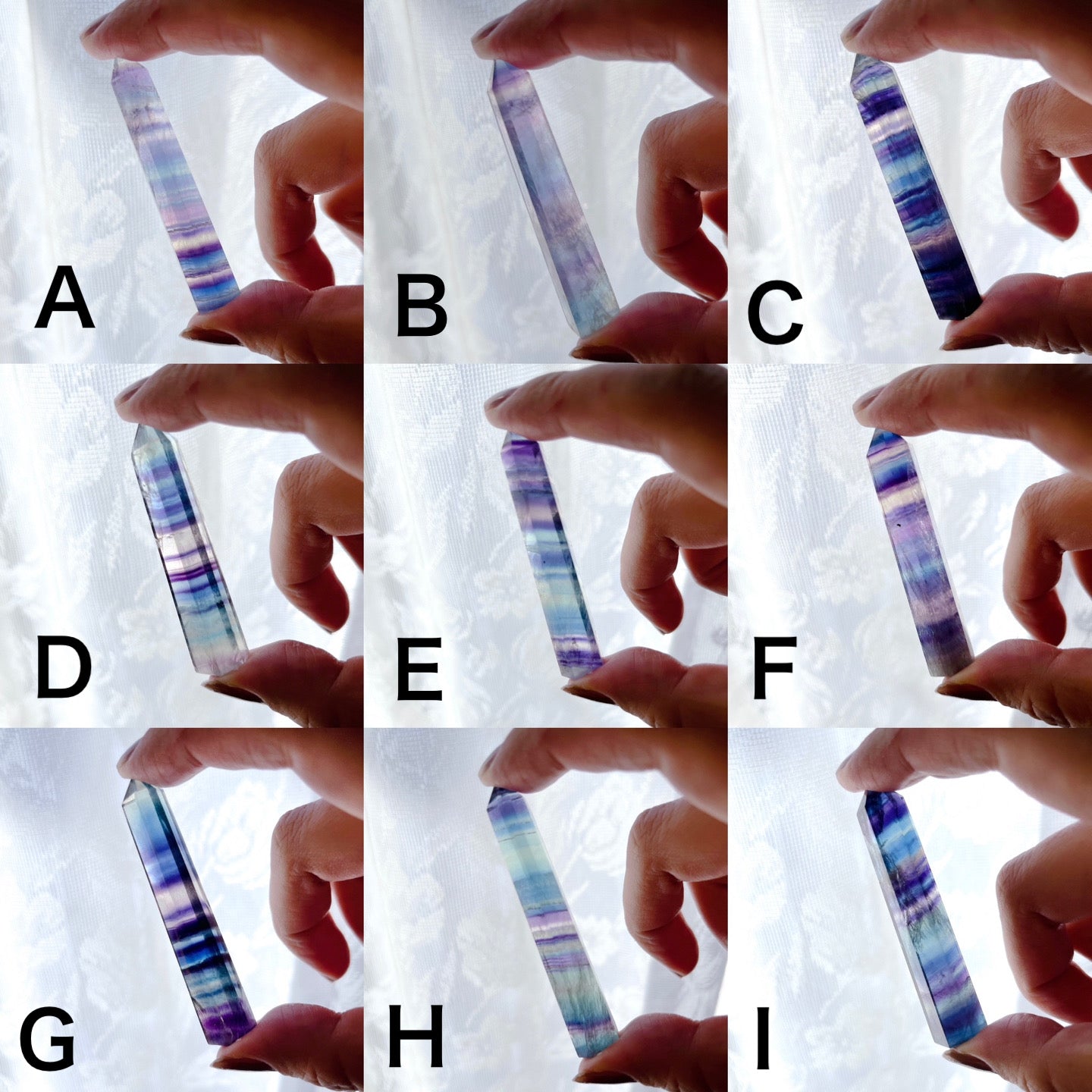 10/25出品分 Fluorite point【FO012A~I】