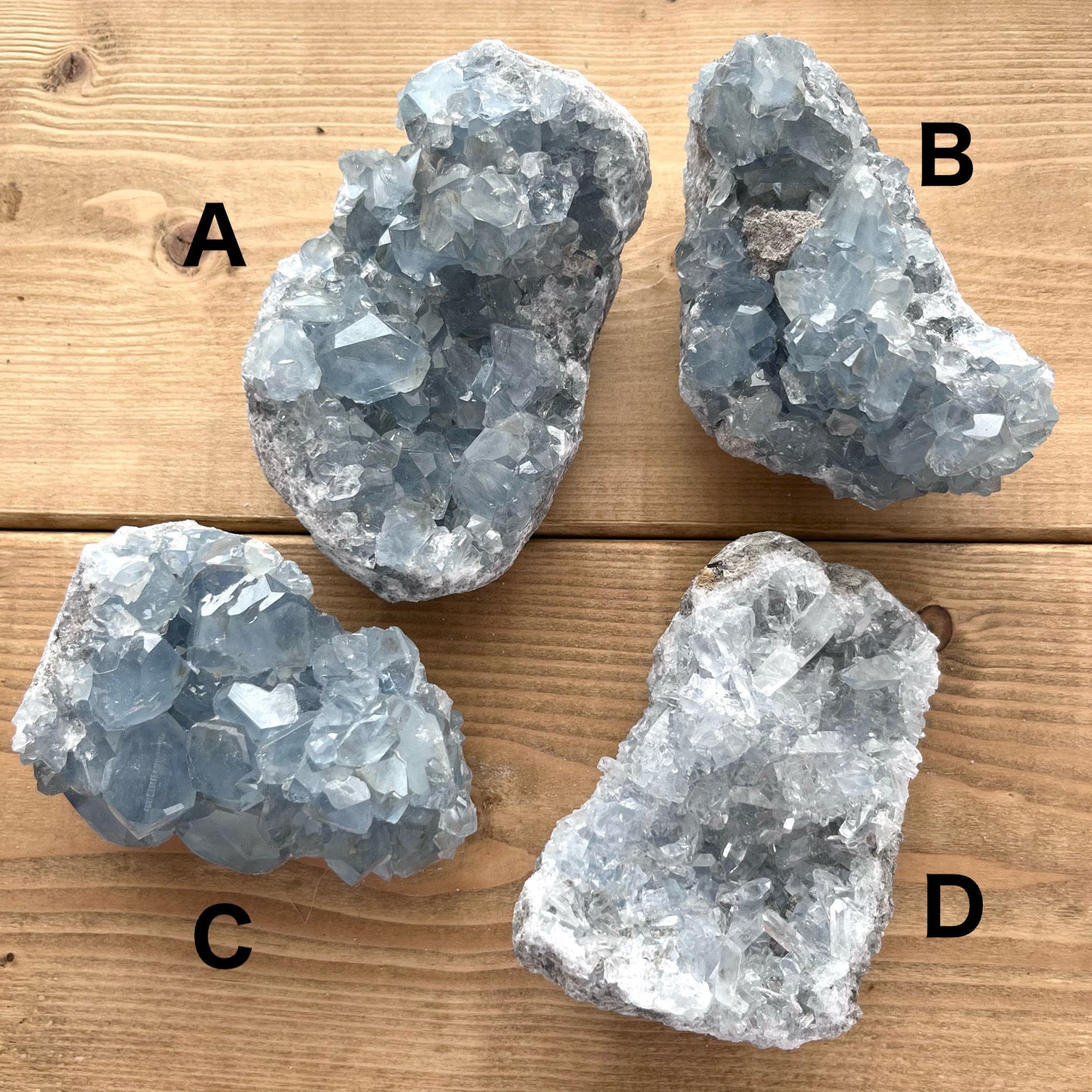 Celestite cluster②【ST002A】【ST002B】【ST002C】【ST002D】