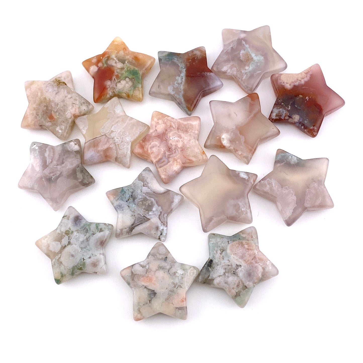 Cherry blossom agate star&moon set 【AG001】