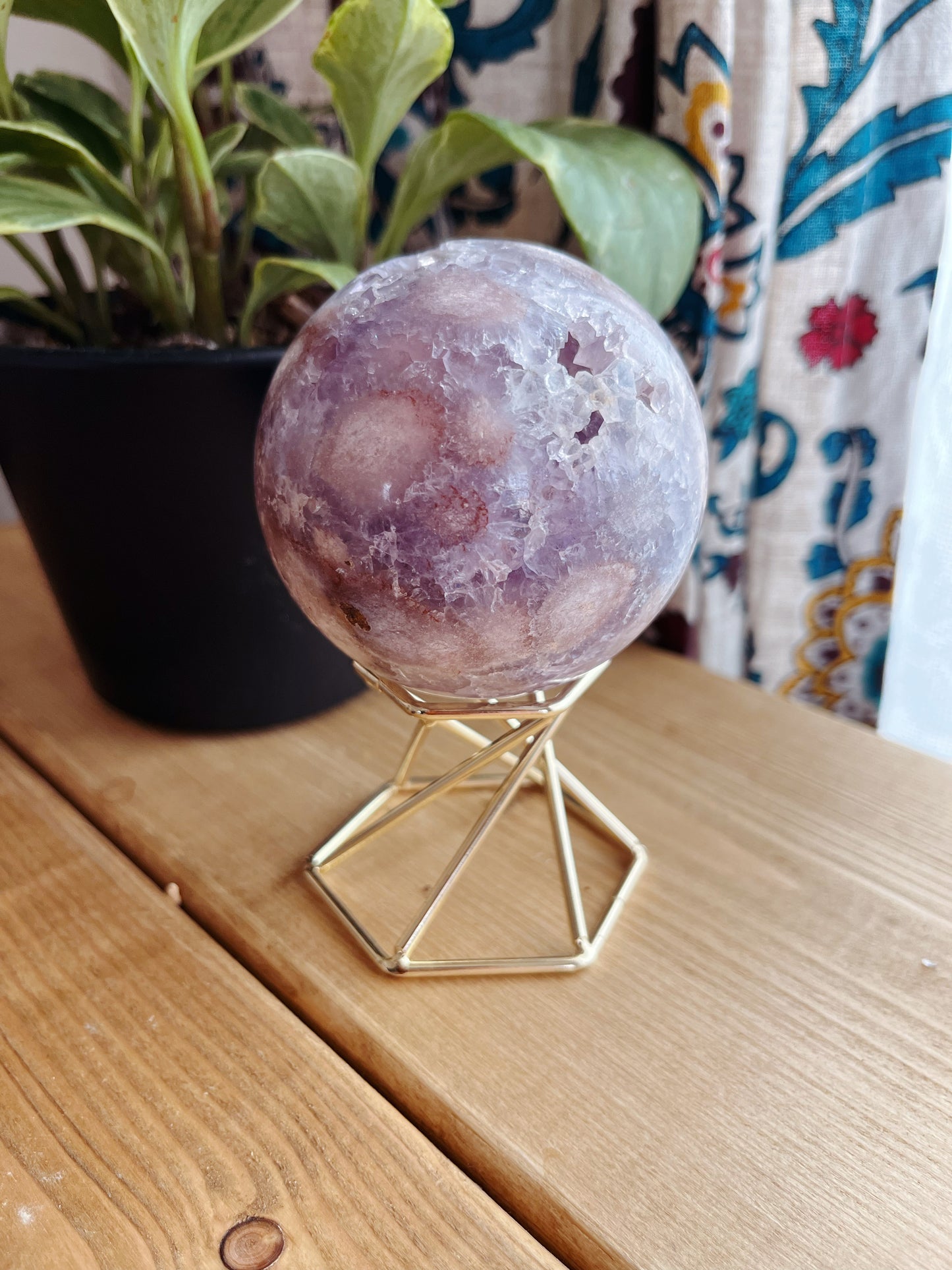 Pink amethyst sphere【PK012】