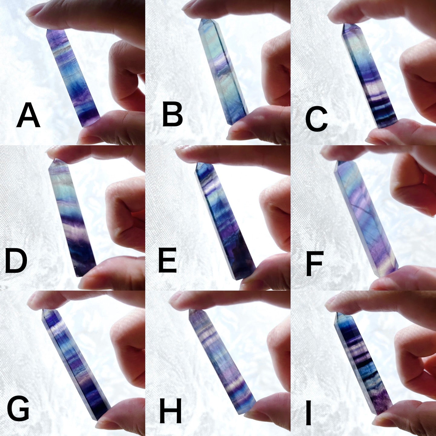 10/18出品分 Fluorite point【FO011A~I】