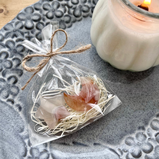 Cherry blossom agate star&moon set 【AG001】