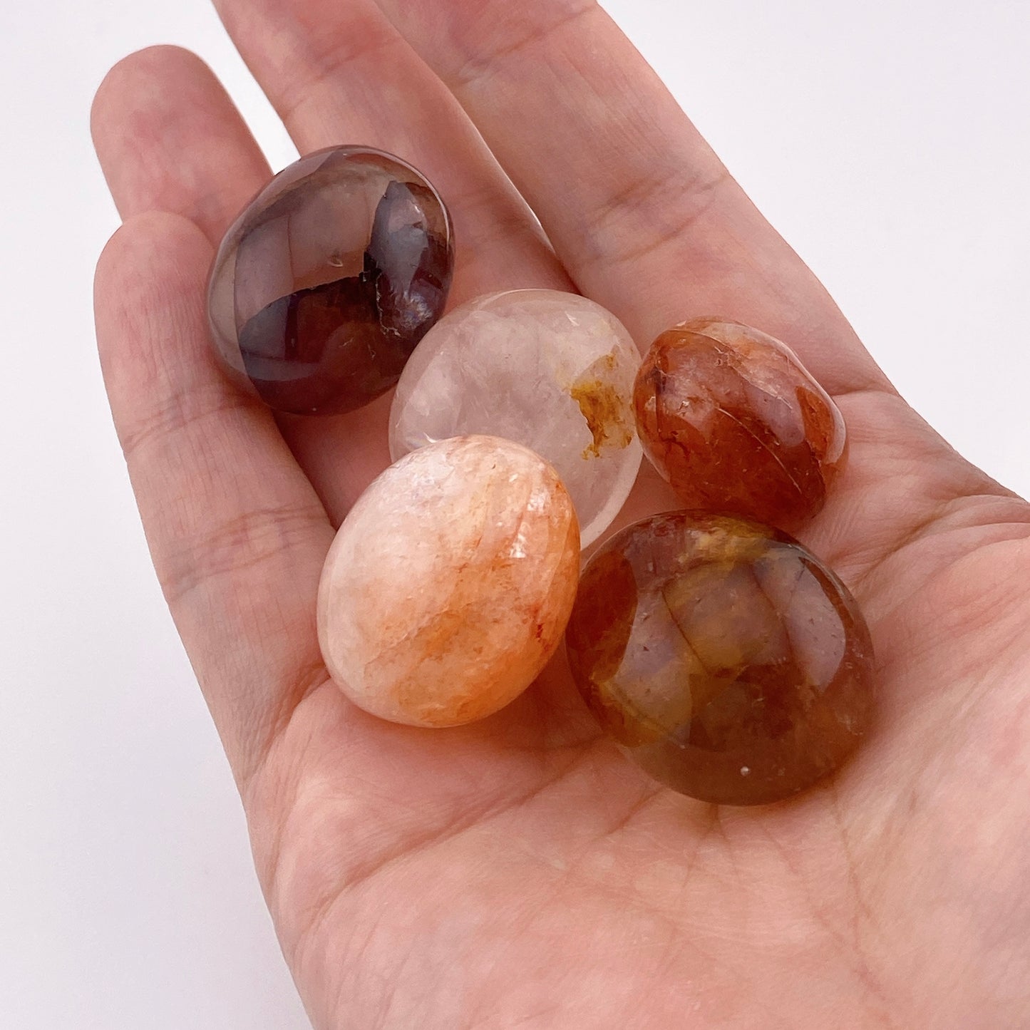 Hematite in quartz tumble 5pieces set 【TM002】