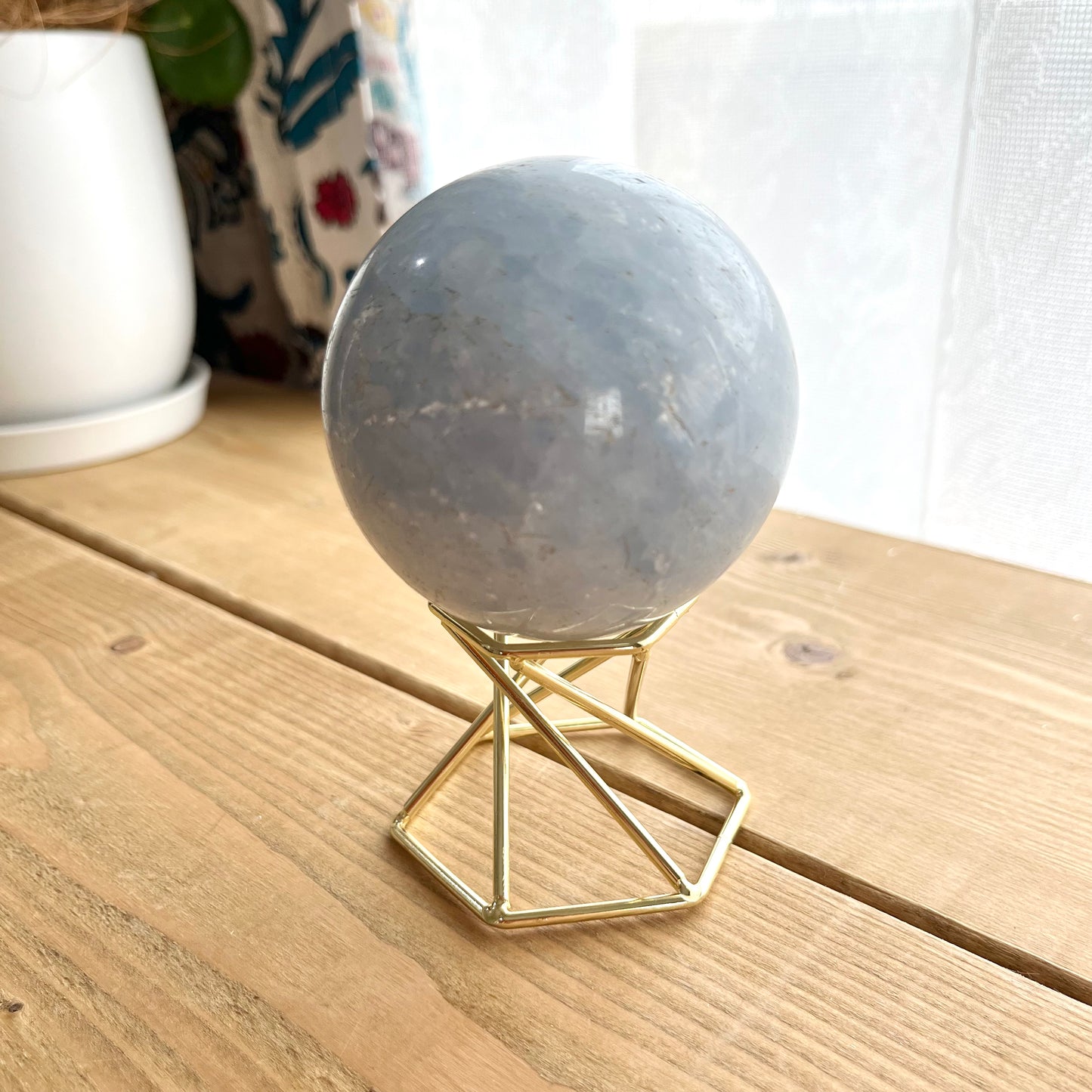 Blue calcite  sphere【SP044】